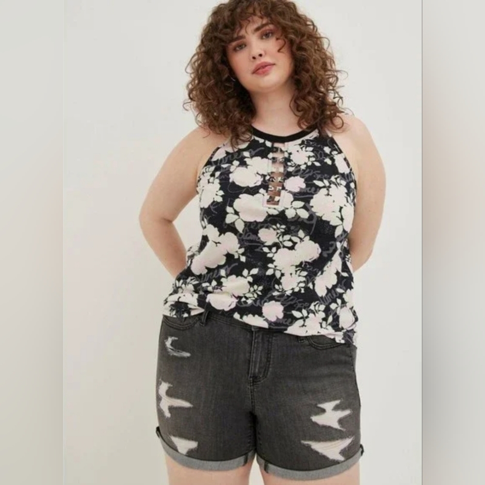 Torrid Floral Goddess Neck Tank